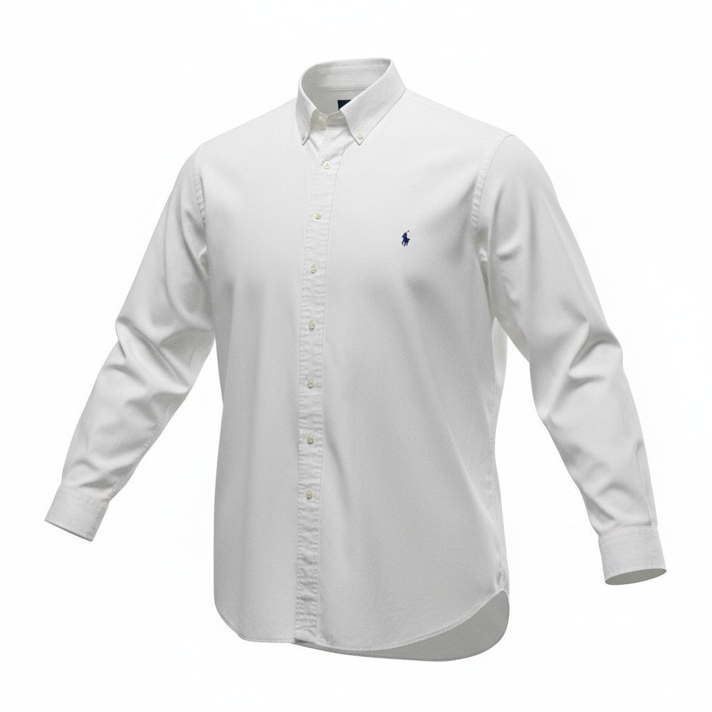 Ralph Lauren Button Down Shirt Mens 2XLT White Excellent Long Sleeve Cotton Pony